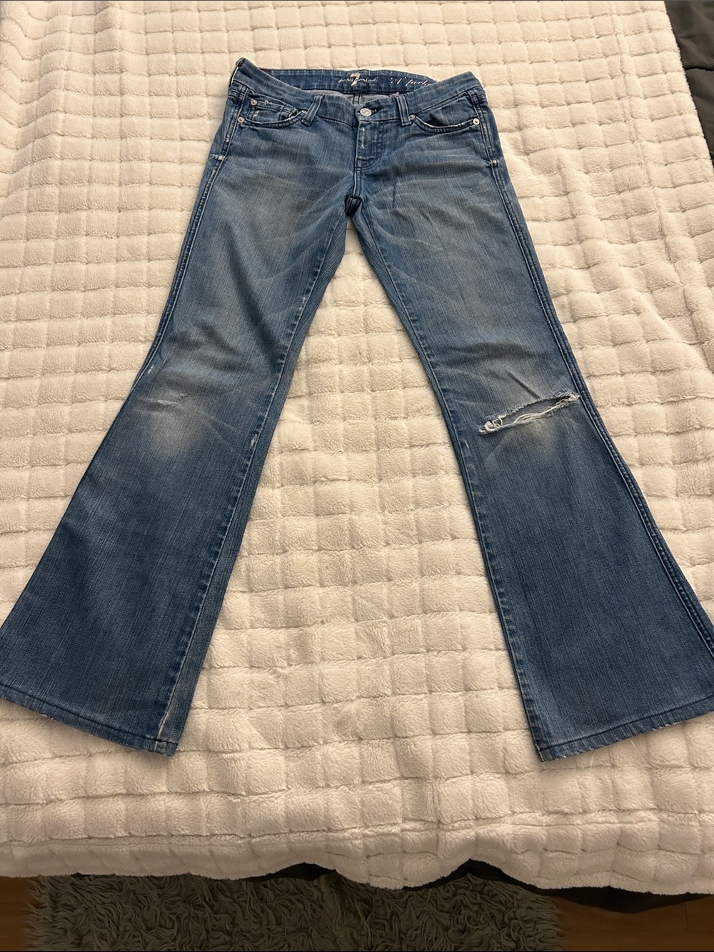7 Four All Mankind Lexie Petite Women's Blue Flared Bootcut Jeans
